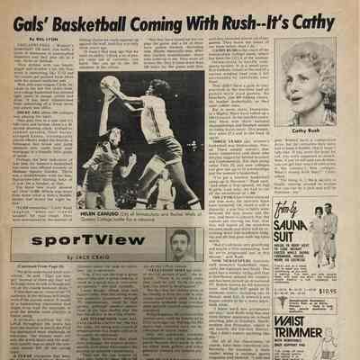 Sporting News - Cathy Rush article by Bill Lyon-1977