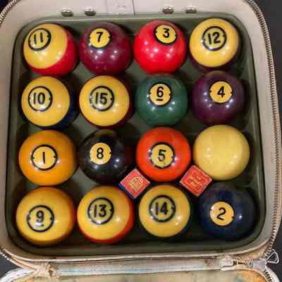 Willie Mosconi original home practice billiard set