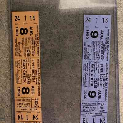 1950 Athletics tickets - Shibe Park