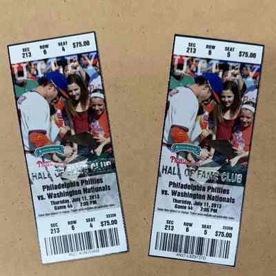2013 Phillies Tickets - Chase Utley