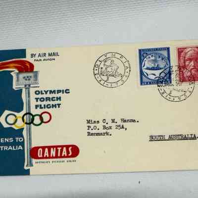 1956 Olympics air mail envelope