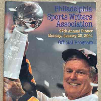 2001 Philadelphia Sports Writers dinner program-Dick Vermeil Cover