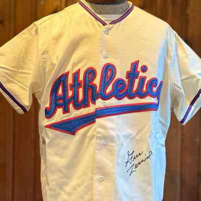 Gus Zerniel signed 1950s era Philadelphia Athletics #19 Jersey