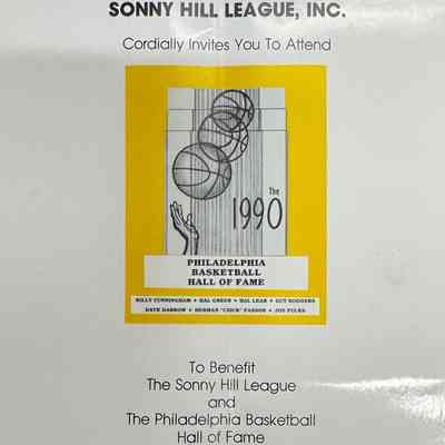 1990 Philadelphia Basketball Hall of Fame Program & Invitation