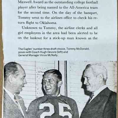 Article (partial) Eagles draft Tommy McDonald