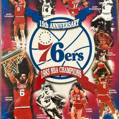 1983 76ers NBA Champs 15th Anniversary poster