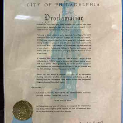 Herb Magee Day - Philadelphia Proclamation - February 15, 1992