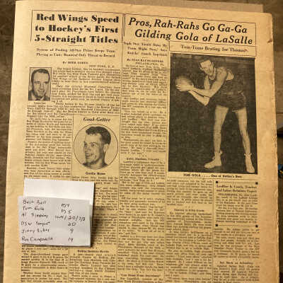 1953 All-Star Sports newspaper (Gola/Bell/Simmons/Dykes/Campanella)