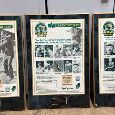 2000 Athletics All-Century team plaques (3)