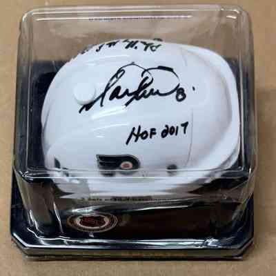 John LeClair signed mini helmet