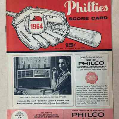 1964 Phillies game day score card