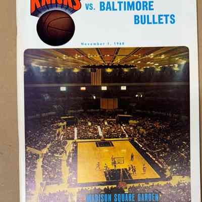 1968 Knicks-Bullets game day program & ticket stubs