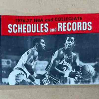 1976-77 NBA & Collegiate Schedule & Record book