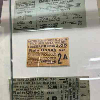 1910, 1911, 1913 World Series Ticket reproductions