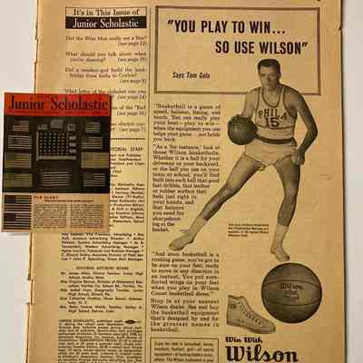 1958 Junior Scholastic magazine ad-Tom Gola