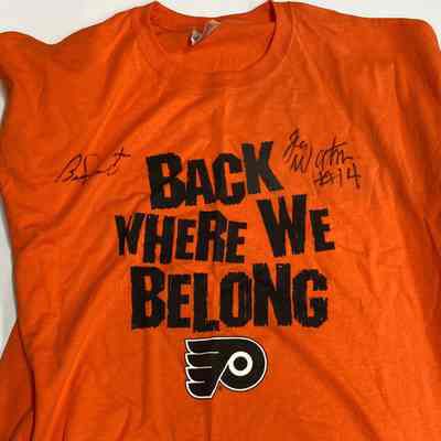 Joe Watson & Bernie Parent signed Flyers Tshirt