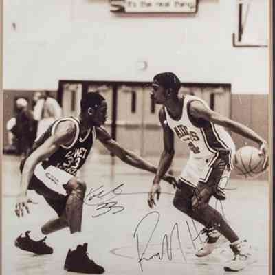 Kobe Bryant - Rip Hamilton signed photo (repro)