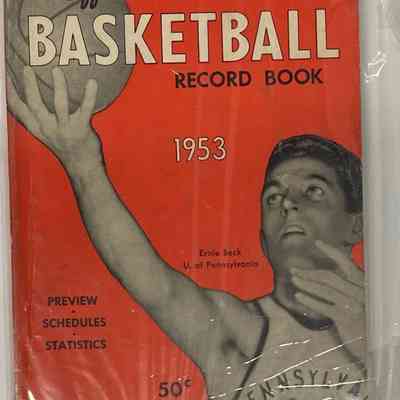 1953 Collegiate Basketball Record Book-Ernie Beck on cover