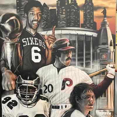 Original canvas artwork by Jordan Spector Erving, Schmidt, White, Clarke (5ft x 6ft)