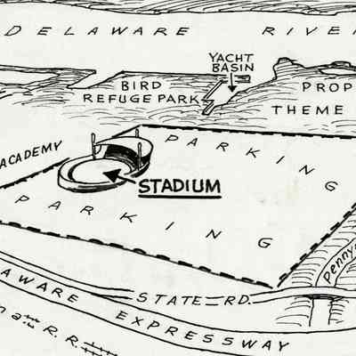 Proposed plan for Phillies stadium in Torresdale- 1960
