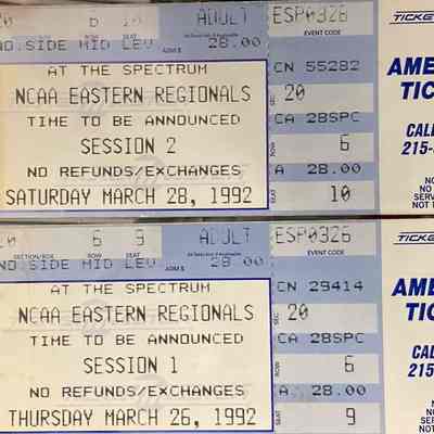 1992 NCAA Eastern Regional tickets