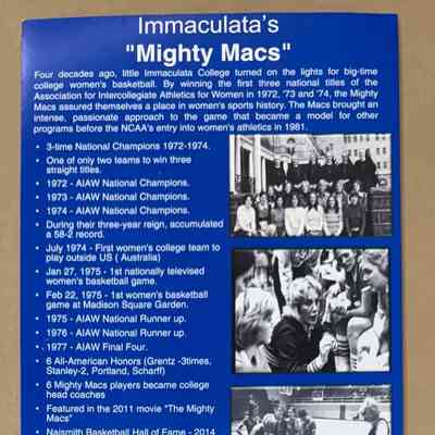 Mighty Macs "Fast Facts" from Preview Gallery exhibit
