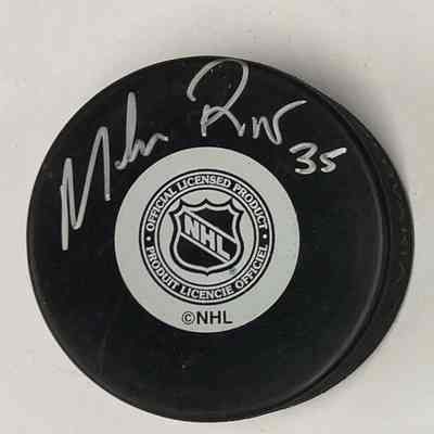 Mike Richter signed hockey puck