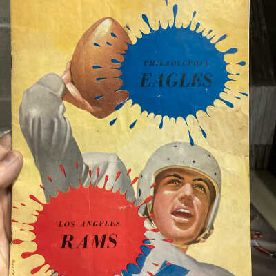 1949 Eagles vs Rams game day program