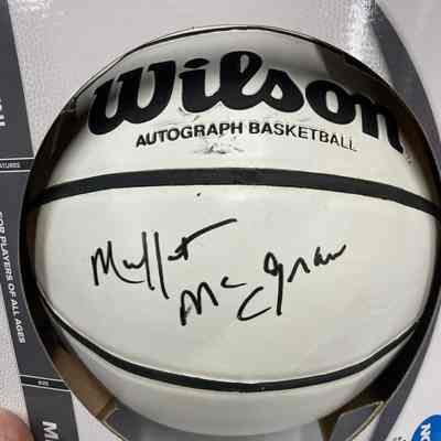 Muffett McGraw signed mini basketball