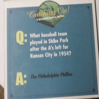 Athletics trivia plaque Phillies