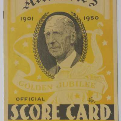1950 Athletics scorecard