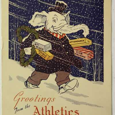 1950s Athletics christmas card