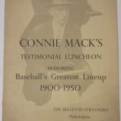 1952 Program booklet Connie Mack testimonial