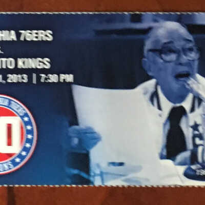 Dave Zinkoff 76ers ticket
