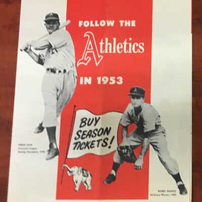 1953 Athleticsseason ticket brochure