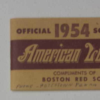 1954 Athletics American League pocket schedule