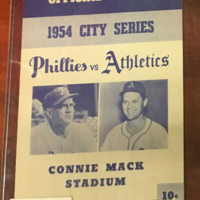 1954 city series program Phillies vs Athletics