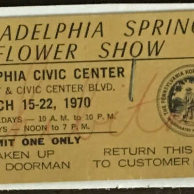 1970 phila flower show ticket civic center