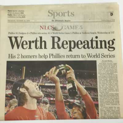 2009 oct 22 inquirer philles win 2nd pennant 2