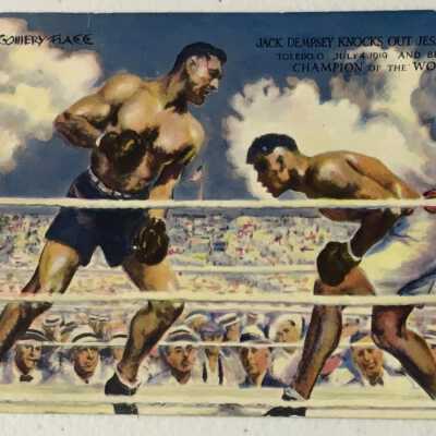 Jack Dempsey signed postcard