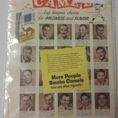 camel cigarettes ad baseball players