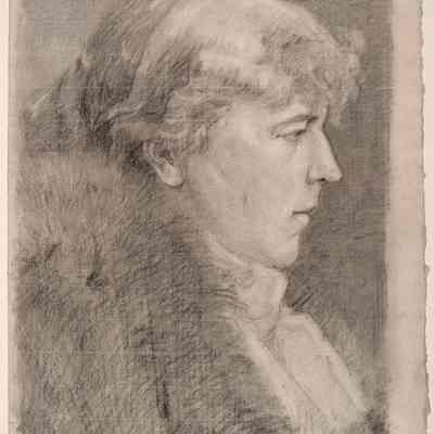 Portrait of a Lady in Profile, Facing Right,
