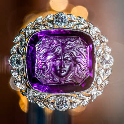 Jennie Crocker's Amethyst and Diamond 'Tiffany' Brooch