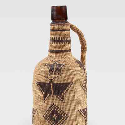 Bottle with Twined Basket