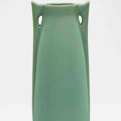 Incised Vase with Red and Green Glaze