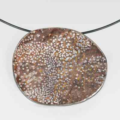 Brown Abstract Brooch