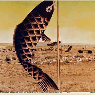 Japanese Children's Day Carp Banners, Paguate Village, Jackpile Mine Uranium Tailings, Laguna Pueblo Reservation, New Mexico, from "Nuclear Enchantment"