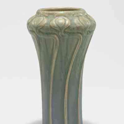 Vase with Green Glaze and Blue Crystalline Glaze