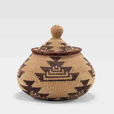 Twined Lidded Basket