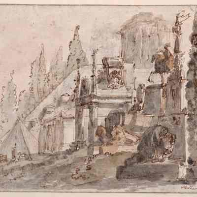 Capriccio Landscape with Classical Buildings (RECTO)